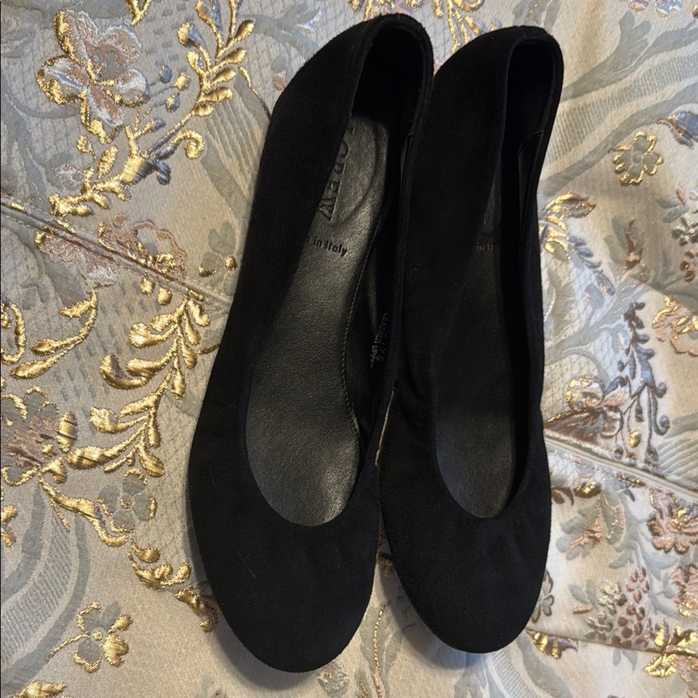 J Crew Black Suede Flats (Made in Italy)